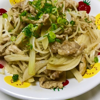 もやしで美味しくカサ増し！豚の生姜焼き風野菜炒め